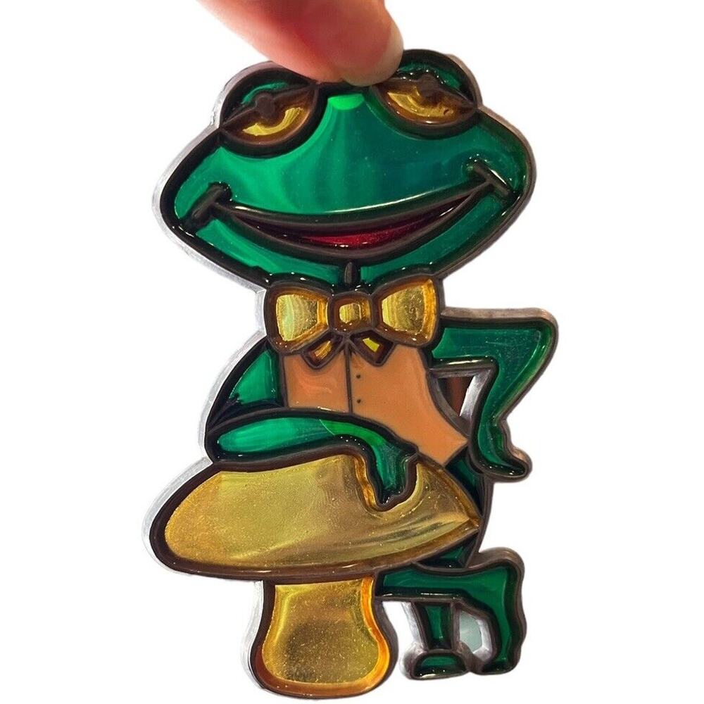 Vintage Mushroom Frog Toad Sun Catcher Metal Window Art MCM Retro Suncatcher